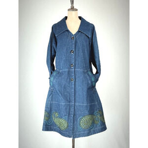 90's Vintage Denim BLUE FISH One Size Fits Most Jacket / Duster / Coat #0011